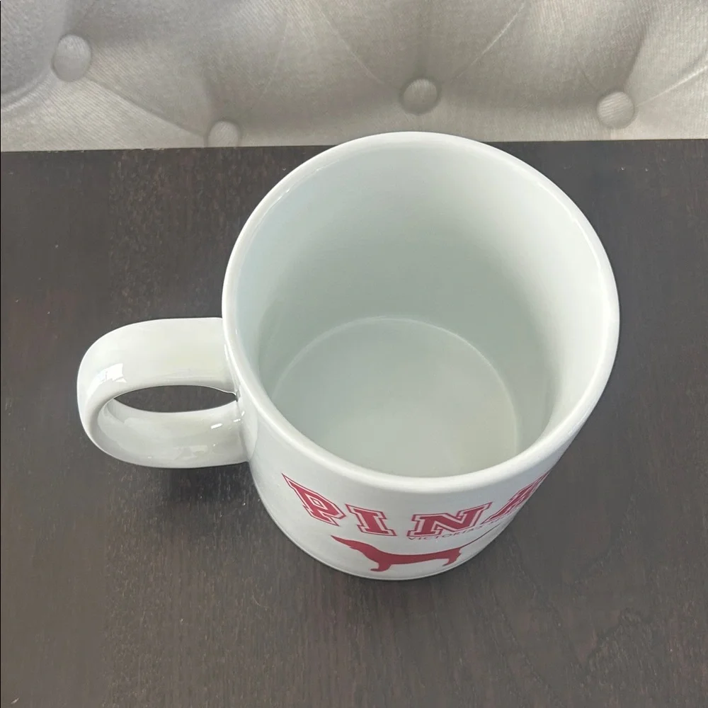New Victoria's Secret PINK White and Pink Dog Extra Large Mug 20 oz - Picture 2 of 2